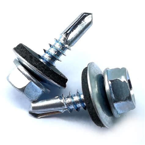 sheet metal screws with rubber washer|self drilling metal roofing screws.